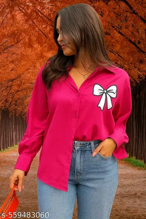 Fuchsia pink women shirt 
